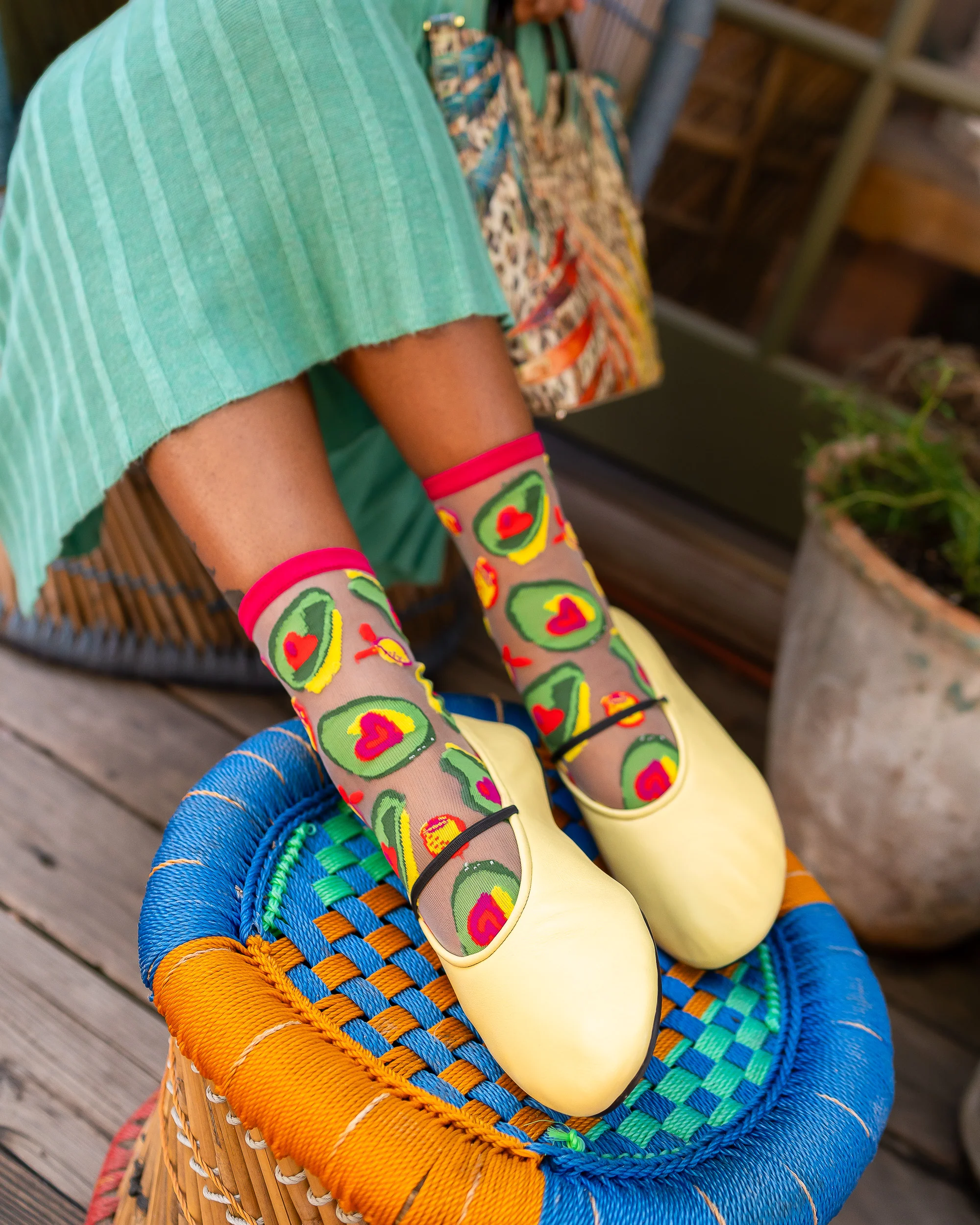 Avocado Lover Sheer Crew Sock - Image 8