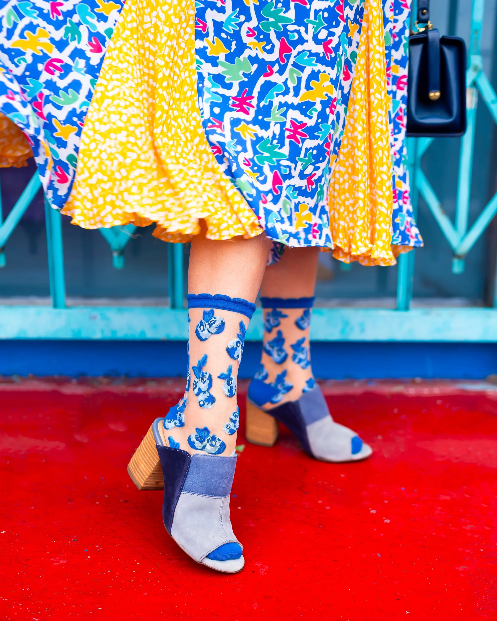 Blueberry Ruffle Sheer Crew Sock - Image 3