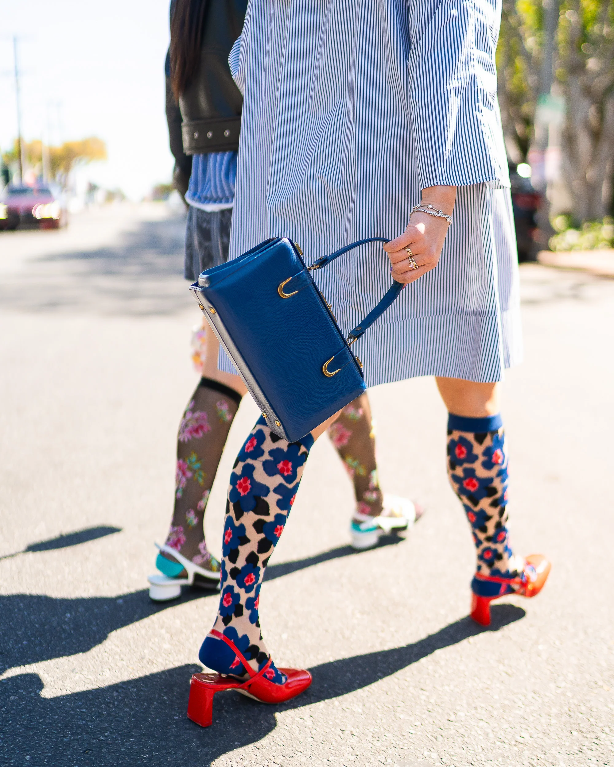Bold Blue Sheer Knee High Sock - Image 8