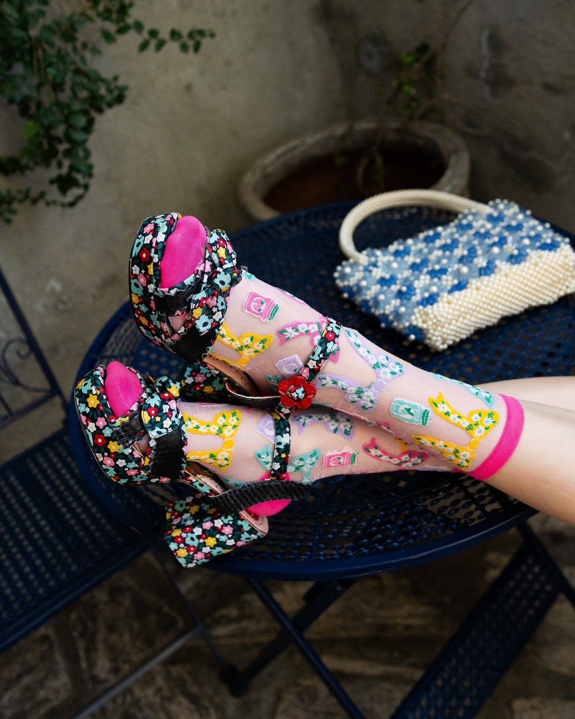 Bows & Jam Shimmer Sheer Crew Sock - Image 10