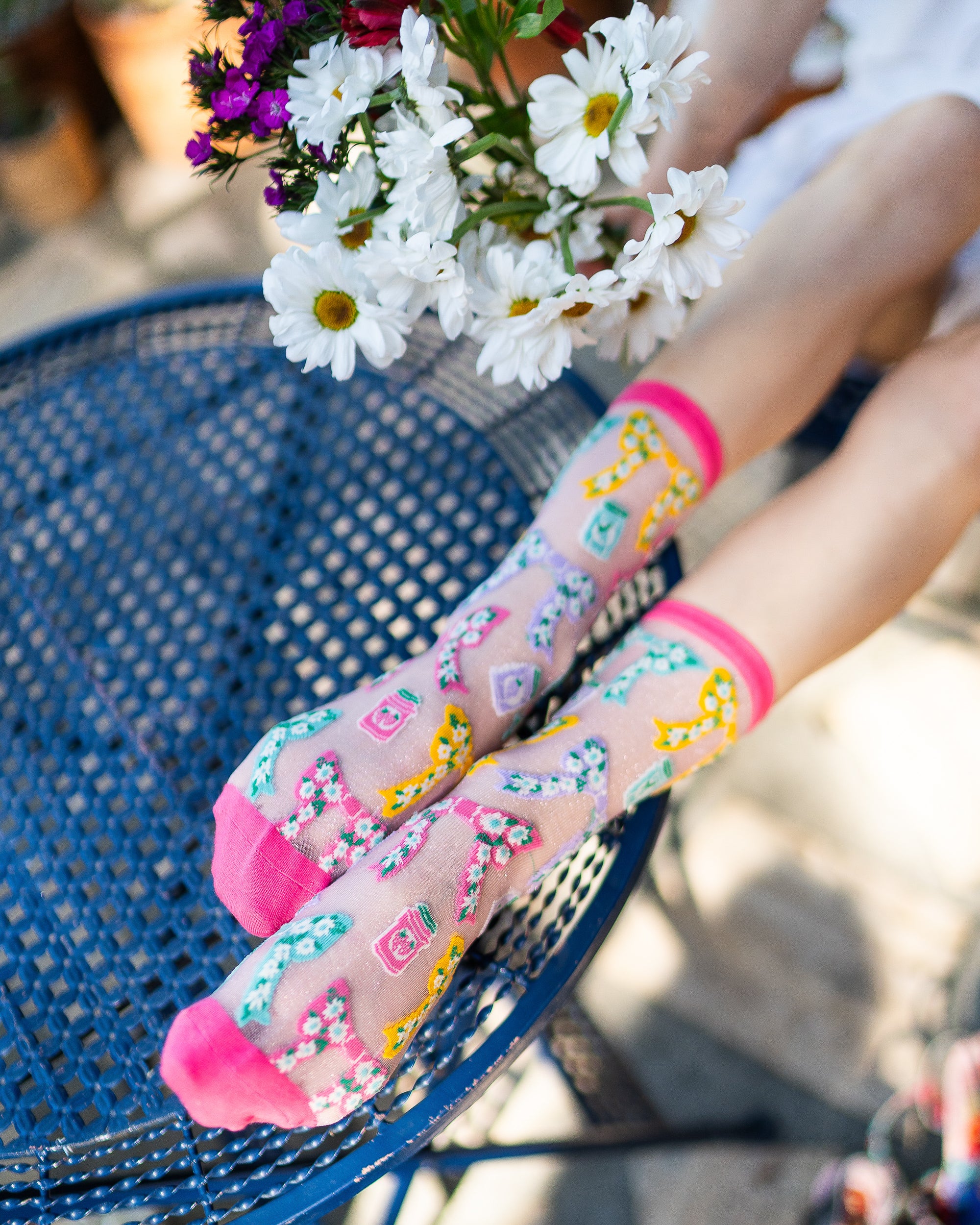 Bows & Jam Shimmer Sheer Crew Sock - Image 3