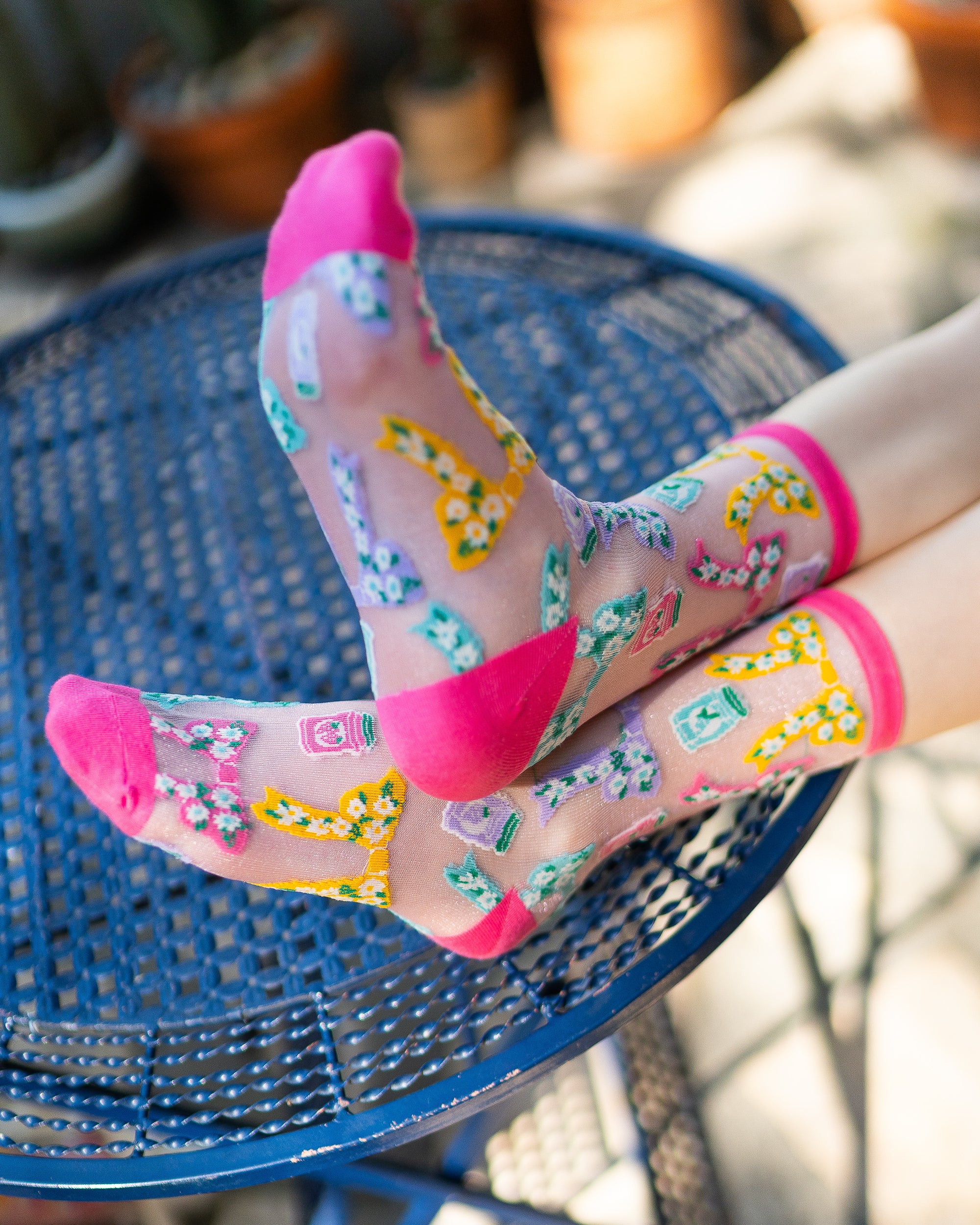 Bows & Jam Shimmer Sheer Crew Sock - Image 6