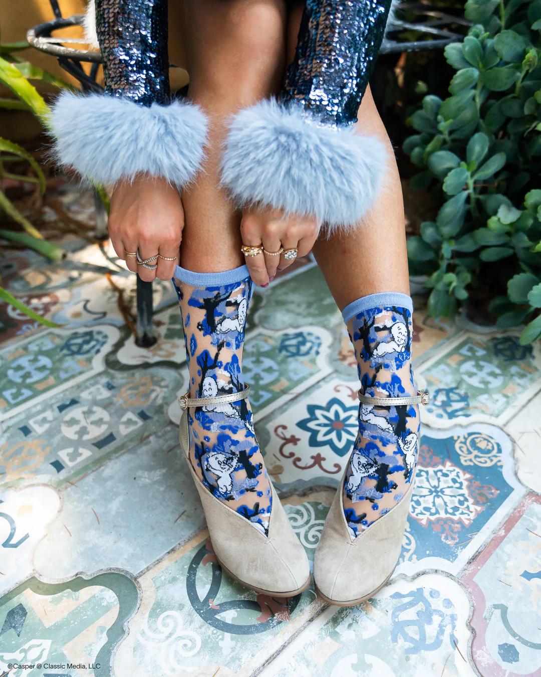 Casper and Trees Sheer Crew Sock - Image 3