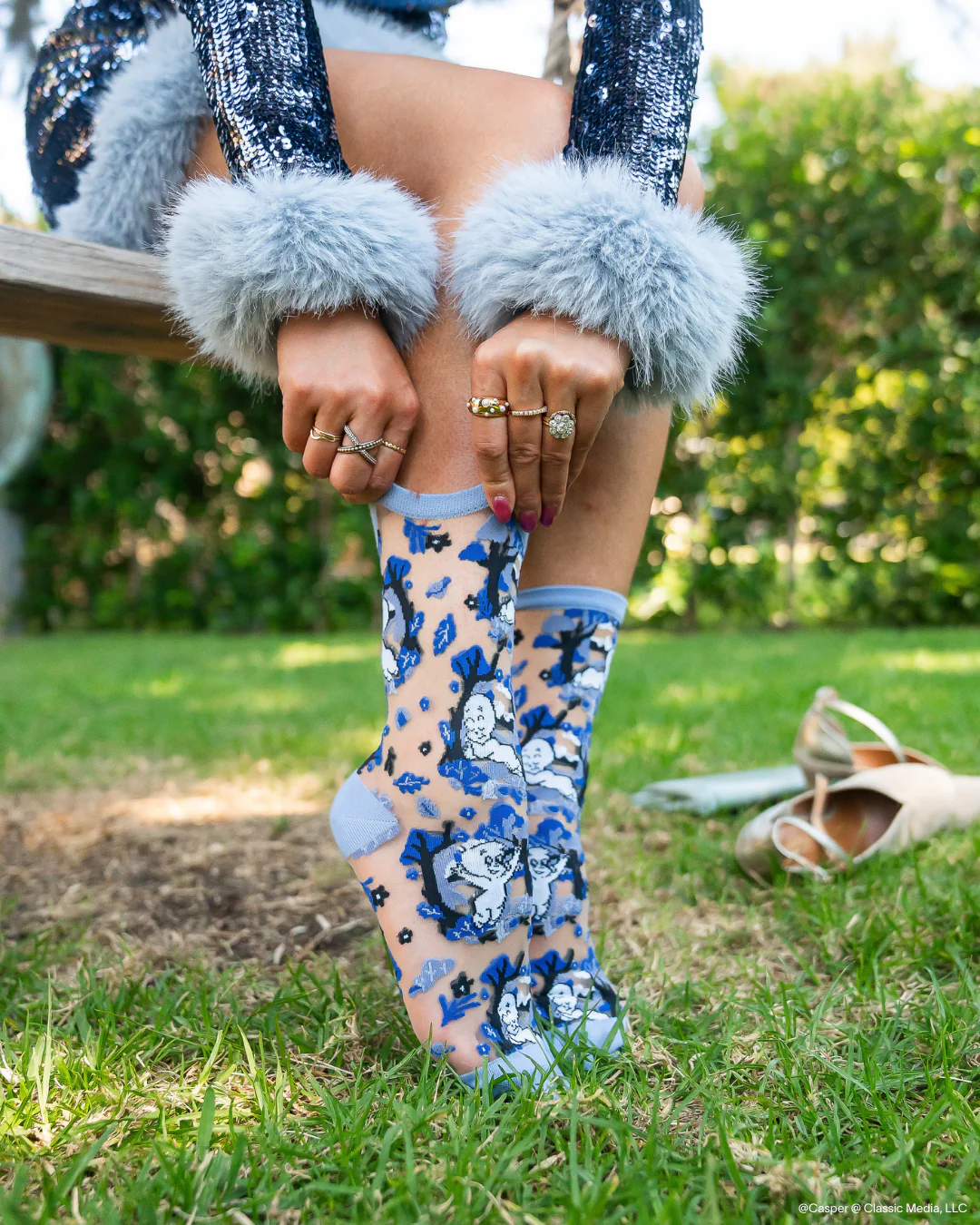 Casper and Trees Sheer Crew Sock - Image 5