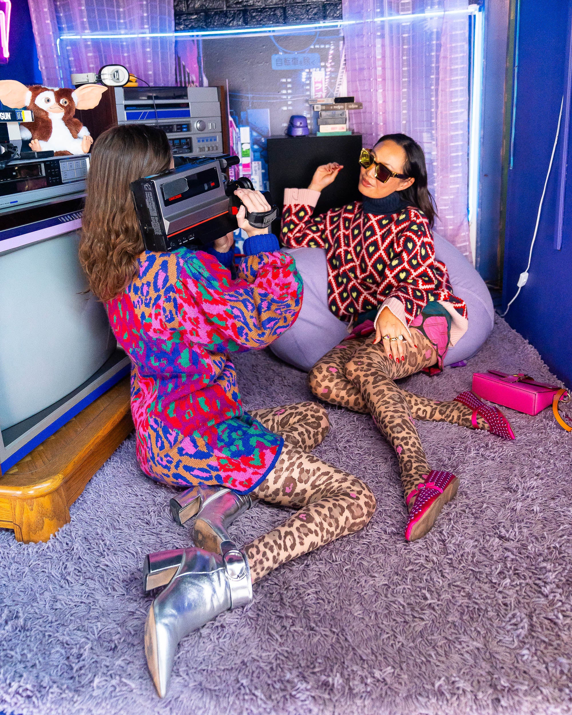 Pink Pop Leopard Print Sheer Tights - Image 9