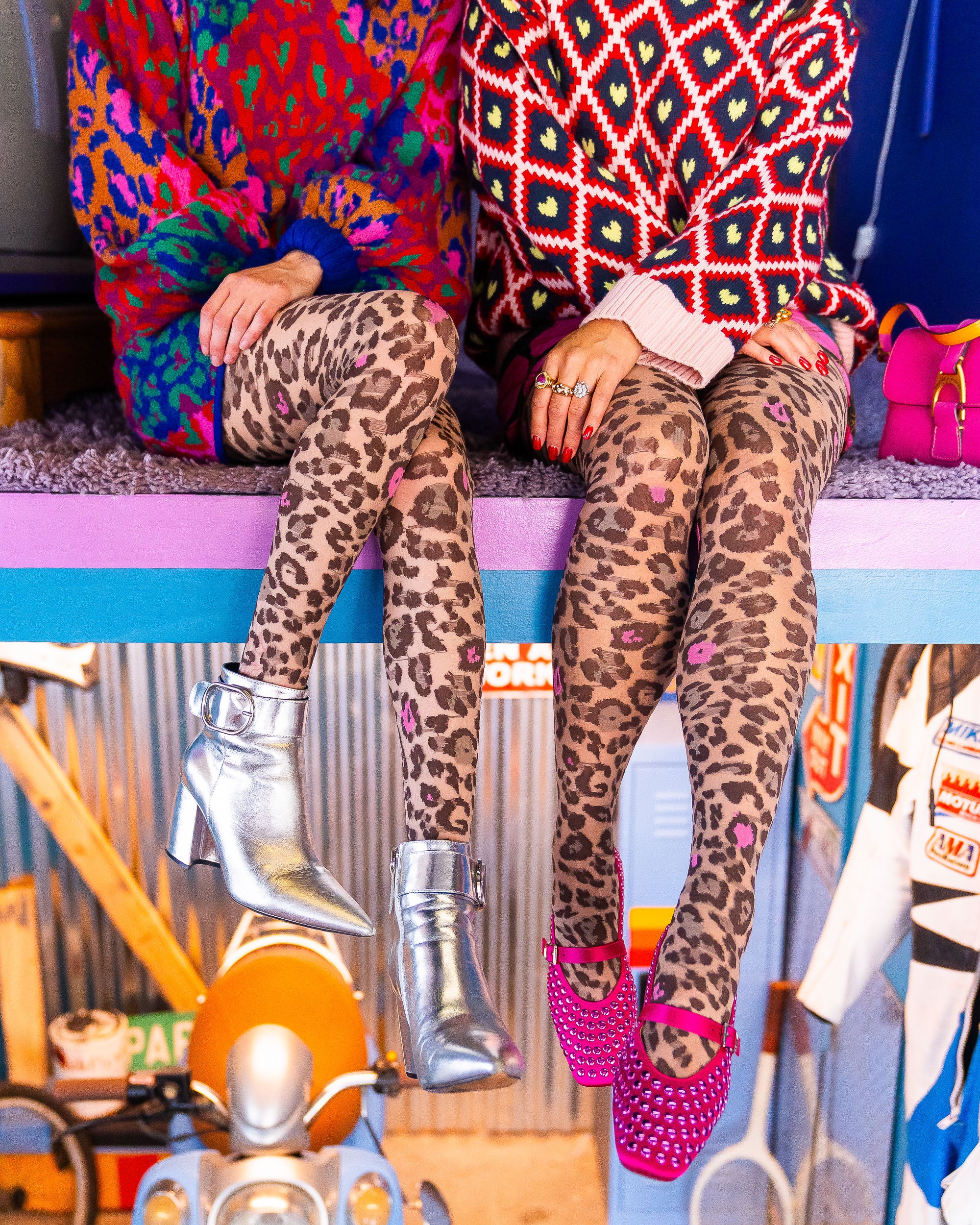 Pink Pop Leopard Print Sheer Tights - Image 5