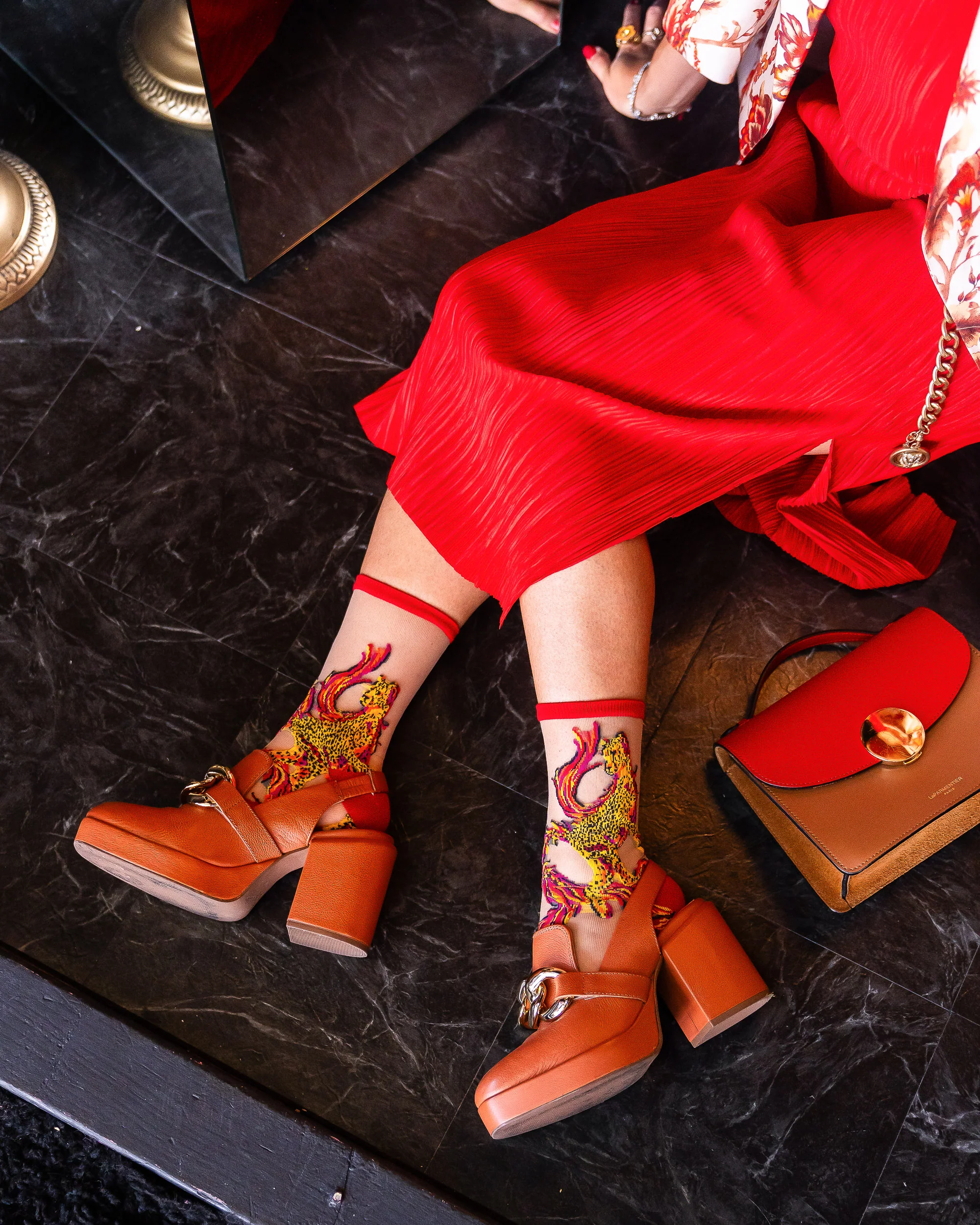 Flaming Cheetah Sheer Crew Sock - Image 8