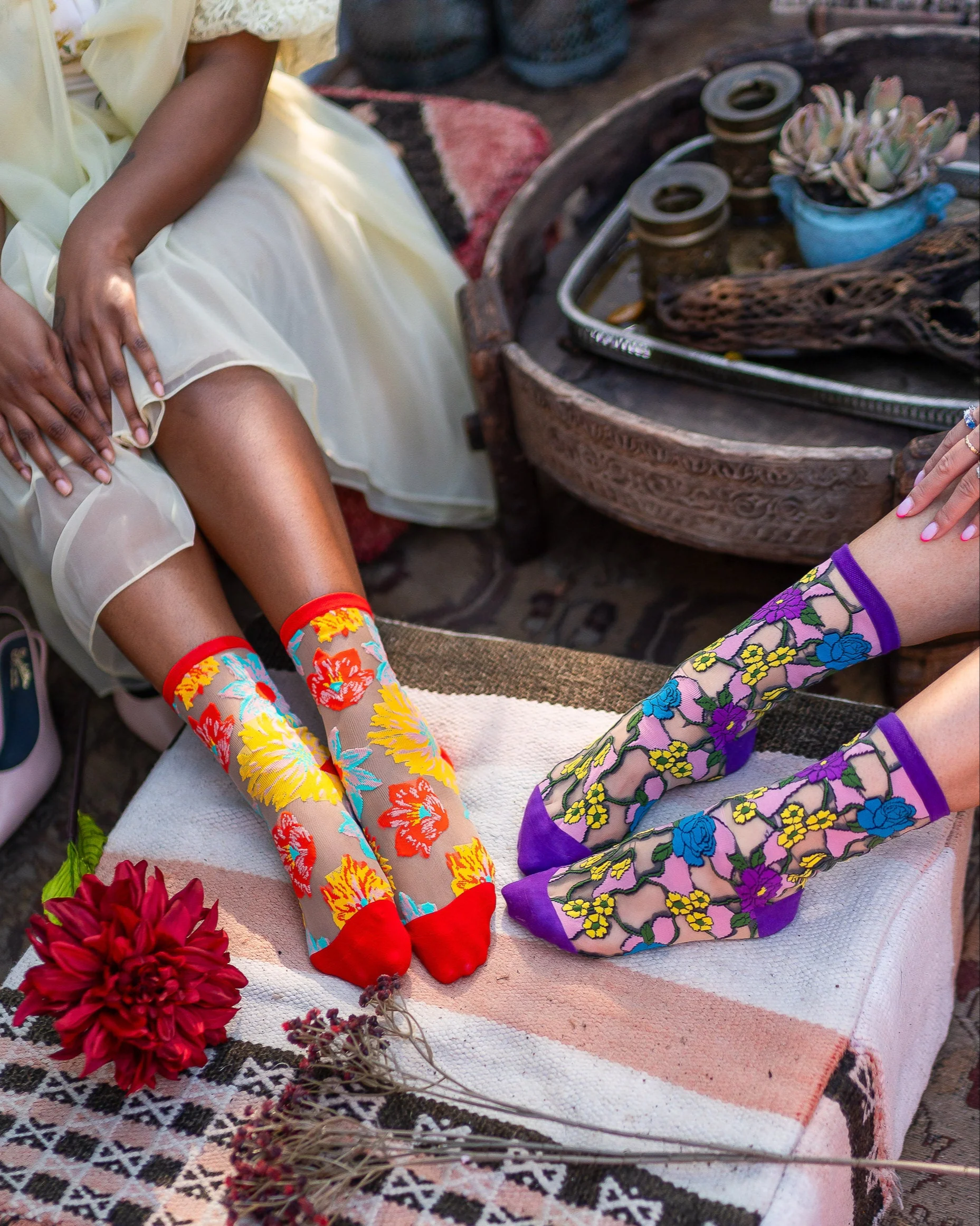 Garden Party Sheer Floral Socks Bundle - Image 3