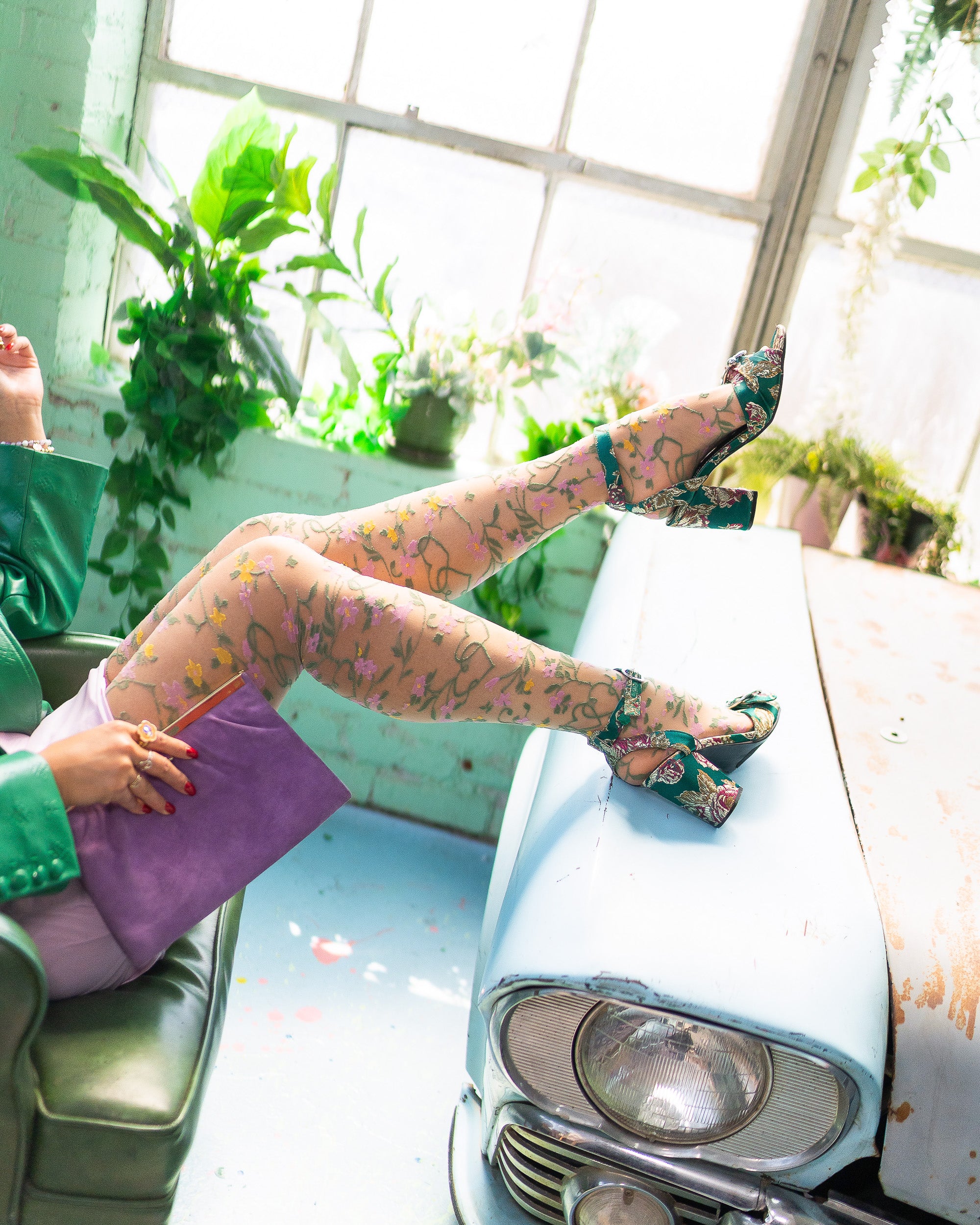 Heart Floral Sheer Thigh High Stockings - Image 7