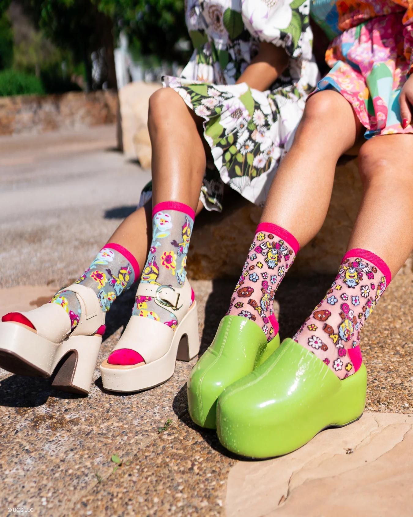 Minions Floral Shimmer Sheer Socks Bundle - Image 4