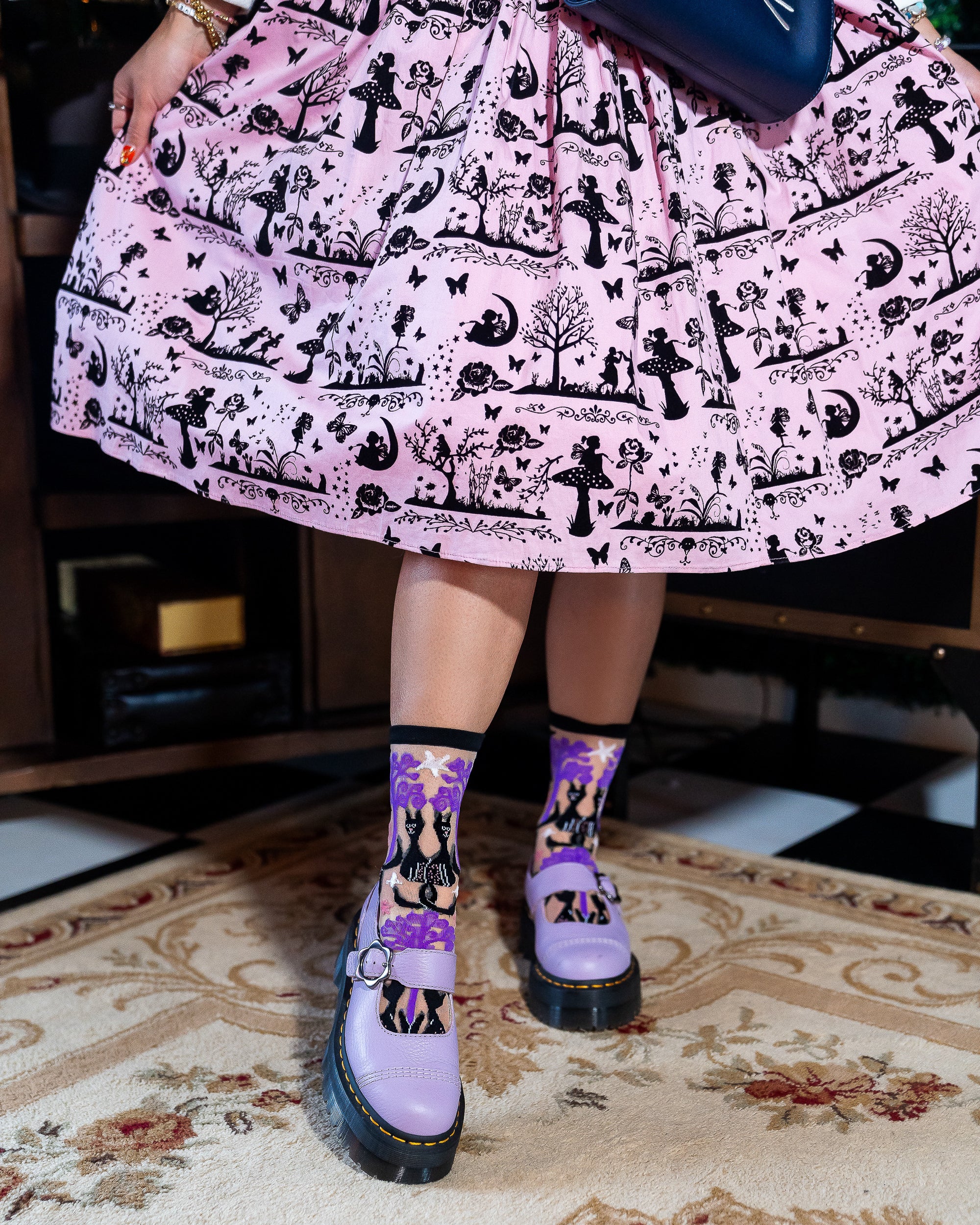 Nocturnal Cats Sheer Crew Sock - Image 4
