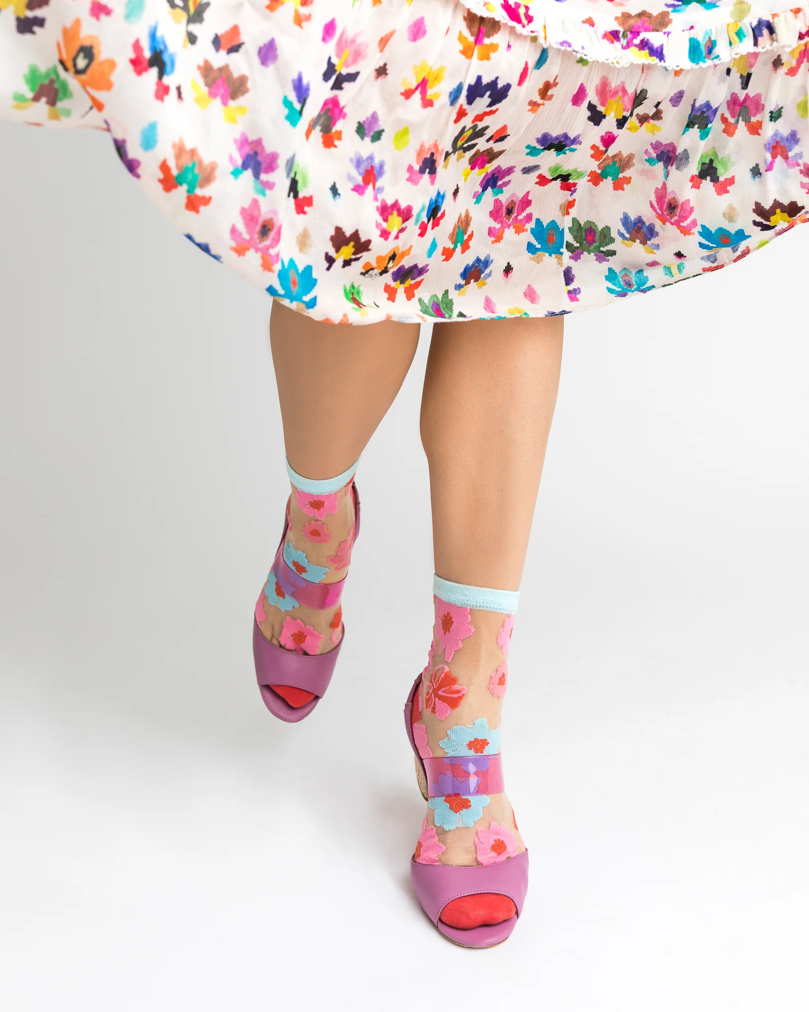 Ribbon Roses Sheer Ankle Sock - Image 6