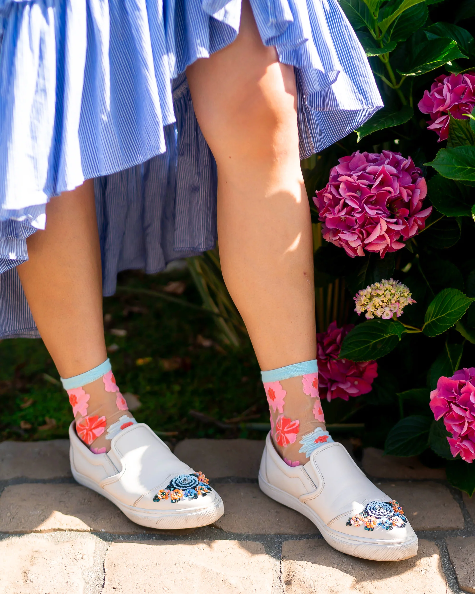 Ribbon Roses Sheer Ankle Sock - Image 8
