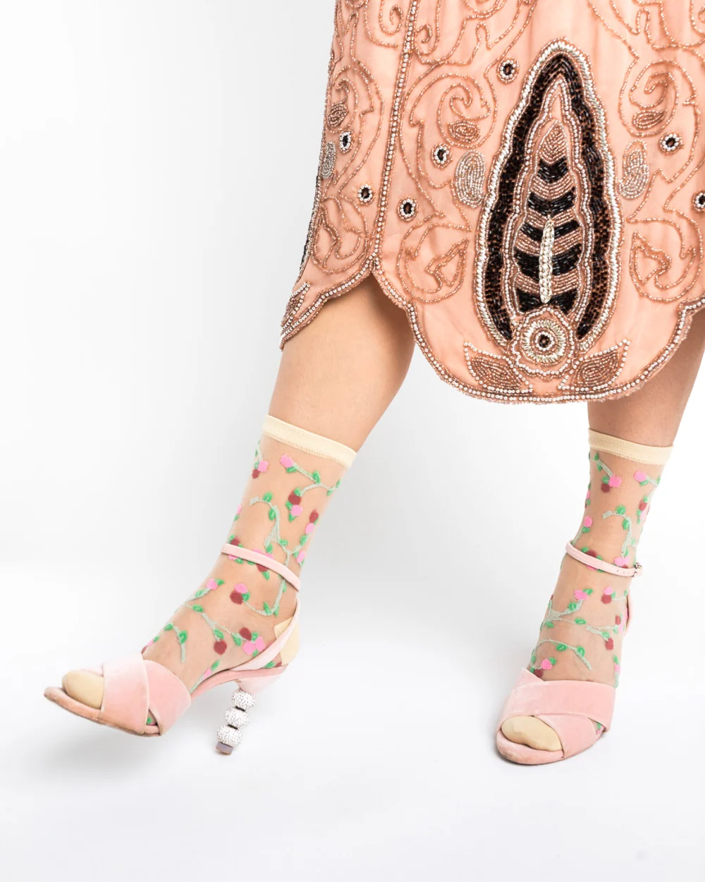 Sheer Rosettes Crew Sock - Image 3