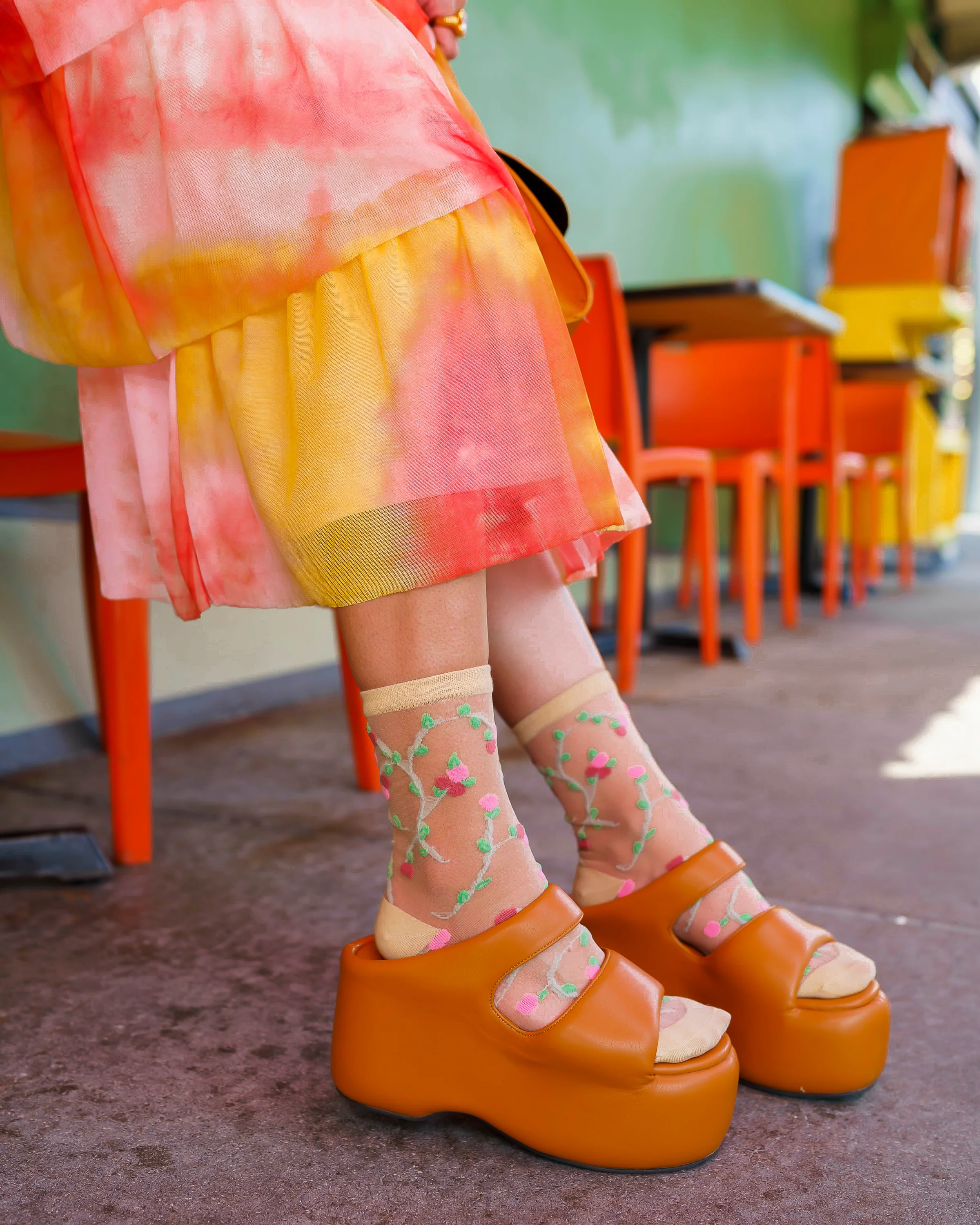 Sheer Rosettes Crew Sock - Image 5