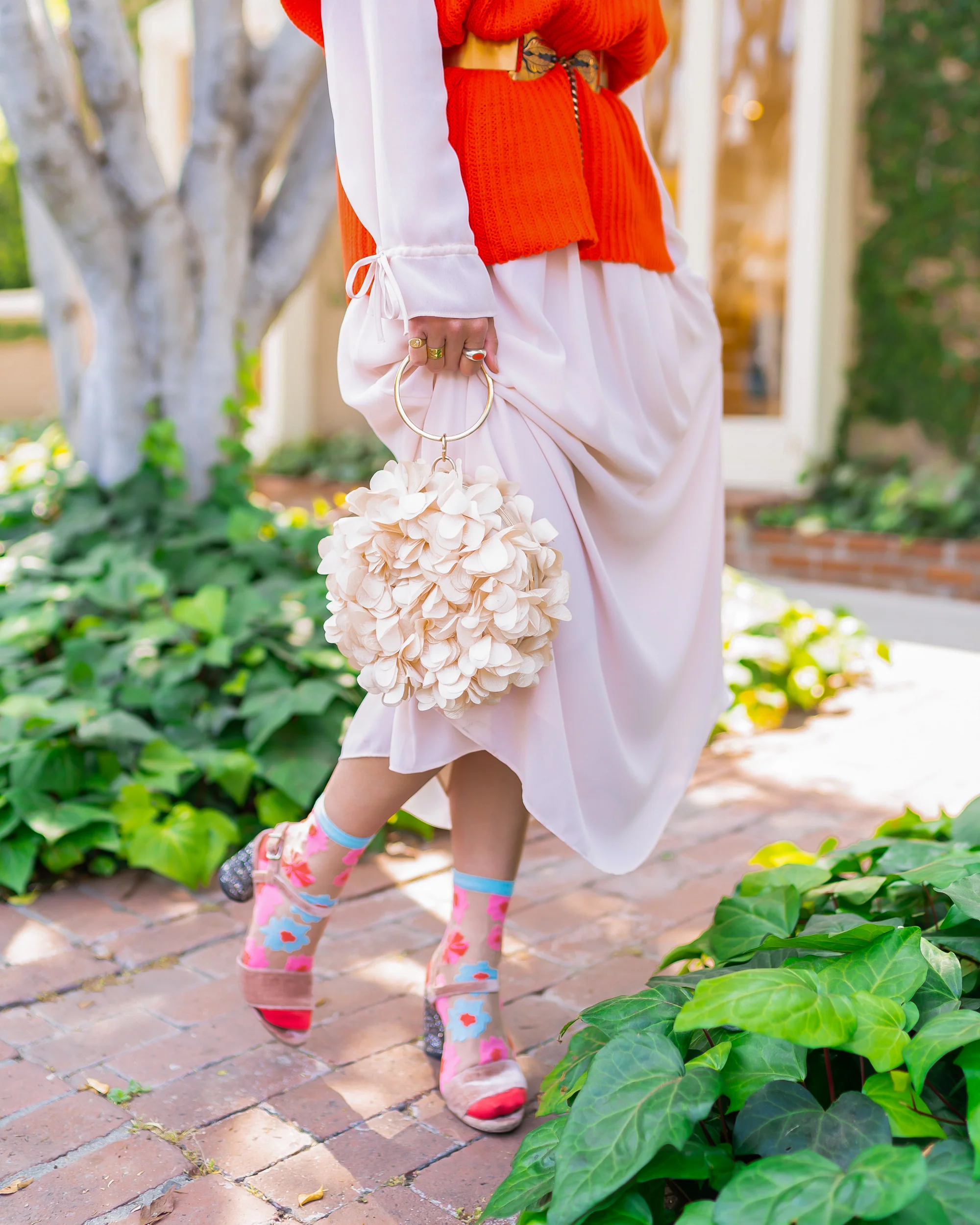 Ribbon Roses Sheer Ankle Sock - Image 9