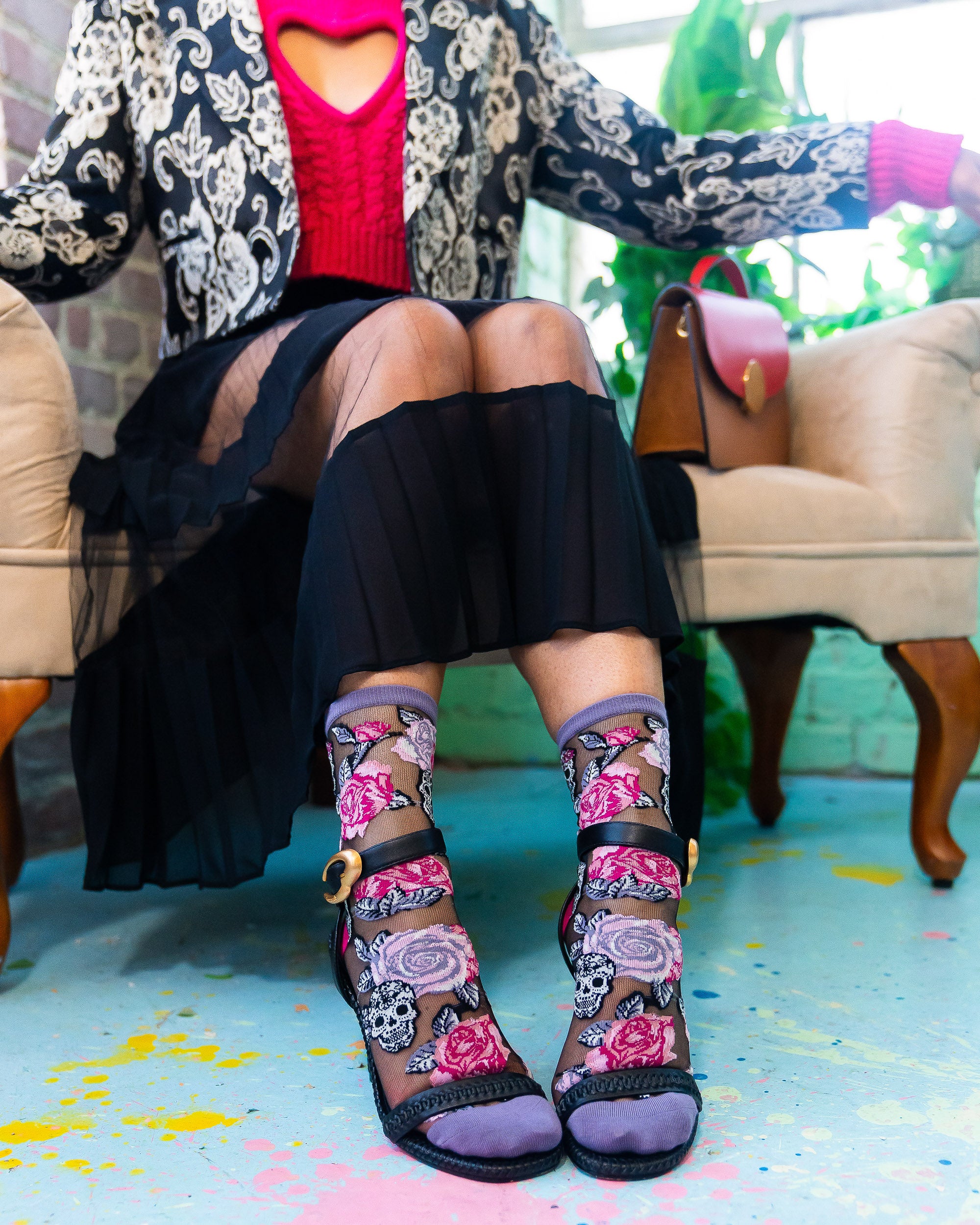Midnight Blooms Black Sheer Socks Bundle - Image 12