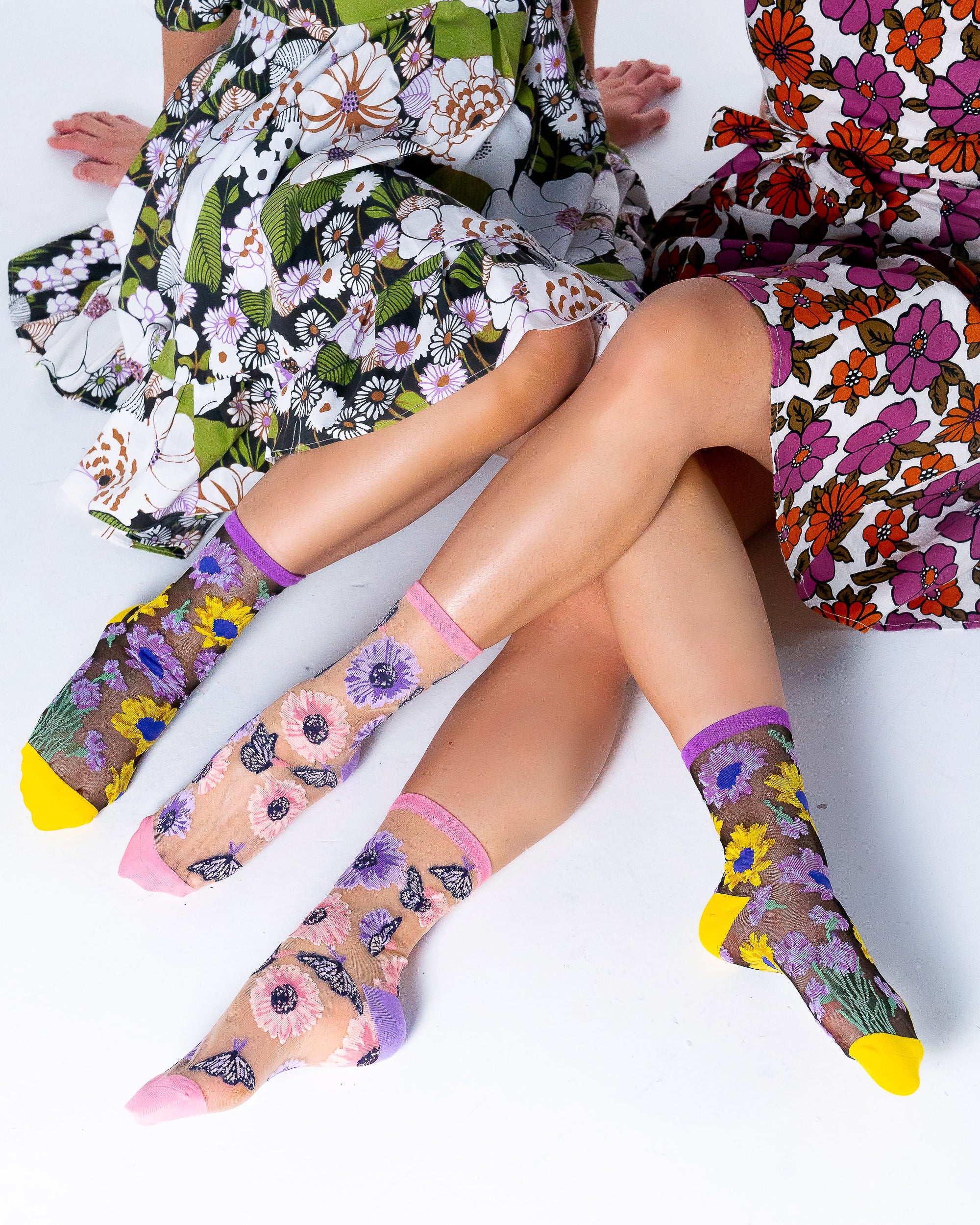 Sunflower Print Sheer Socks Bundle - Image 3