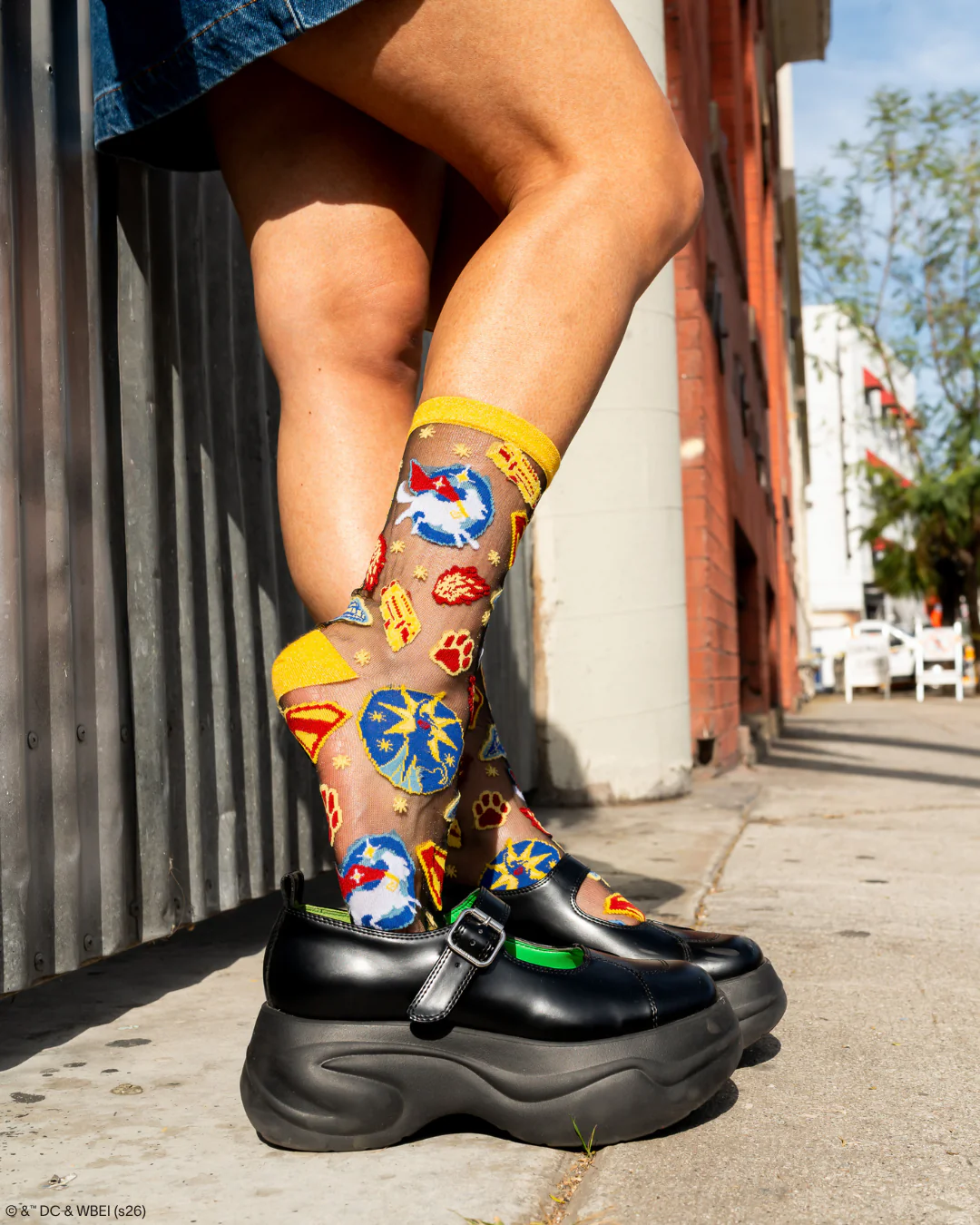 Supergirl Krypto Black Sheer Crew Sock - Image 4