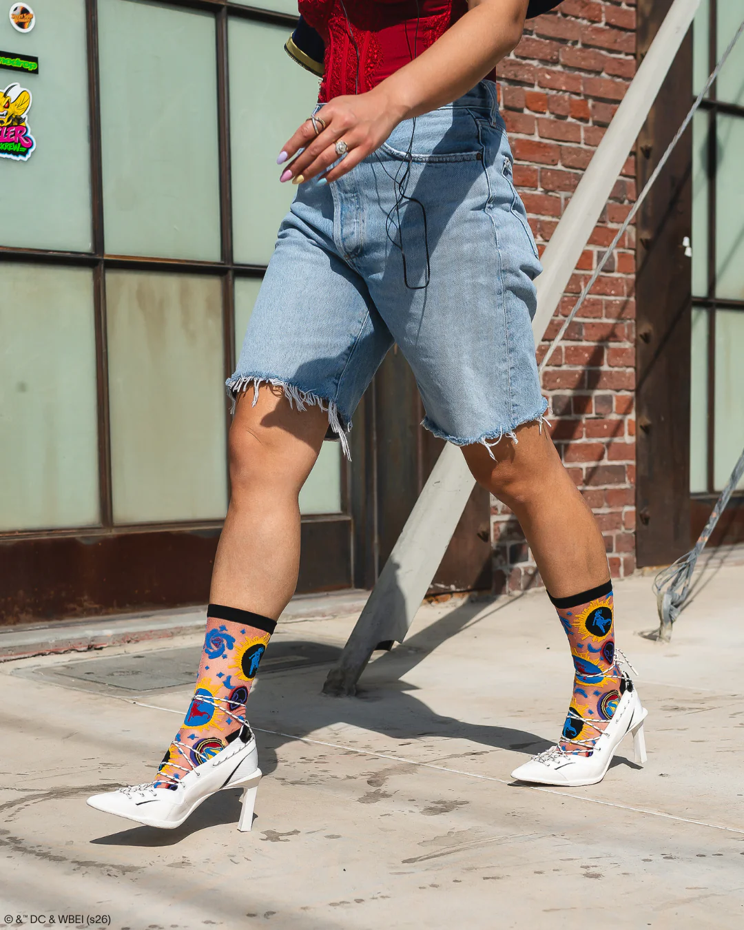 Supergirl Silhouette Shimmer Sheer Crew Sock - Image 6