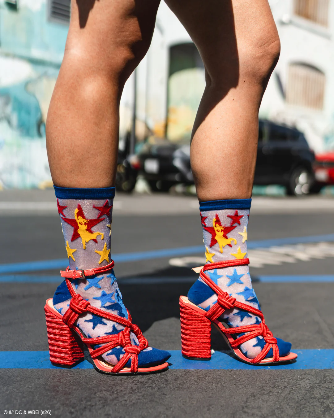 Supergirl Star Shimmer Sheer Crew Sock - Image 11