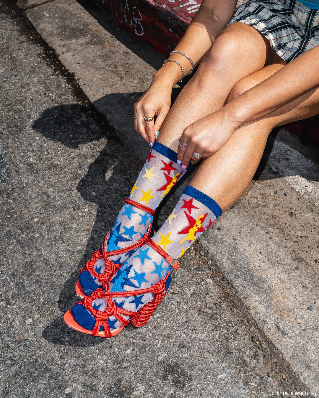 Supergirl Star Shimmer Sheer Crew Sock - Image 8