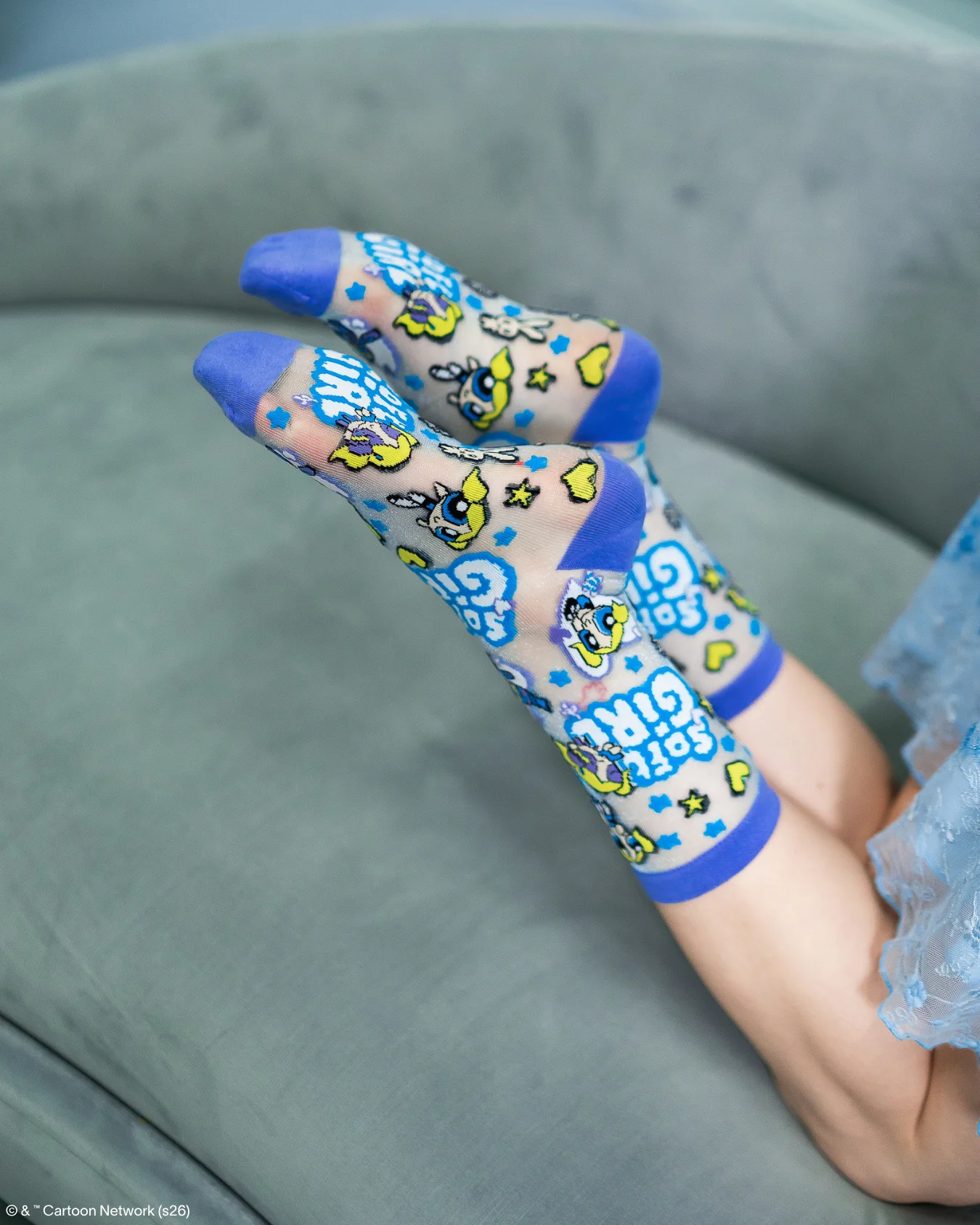 The Powerpuff Girls™ Bubbles Shimmer Sheer Crew Sock - Image 5