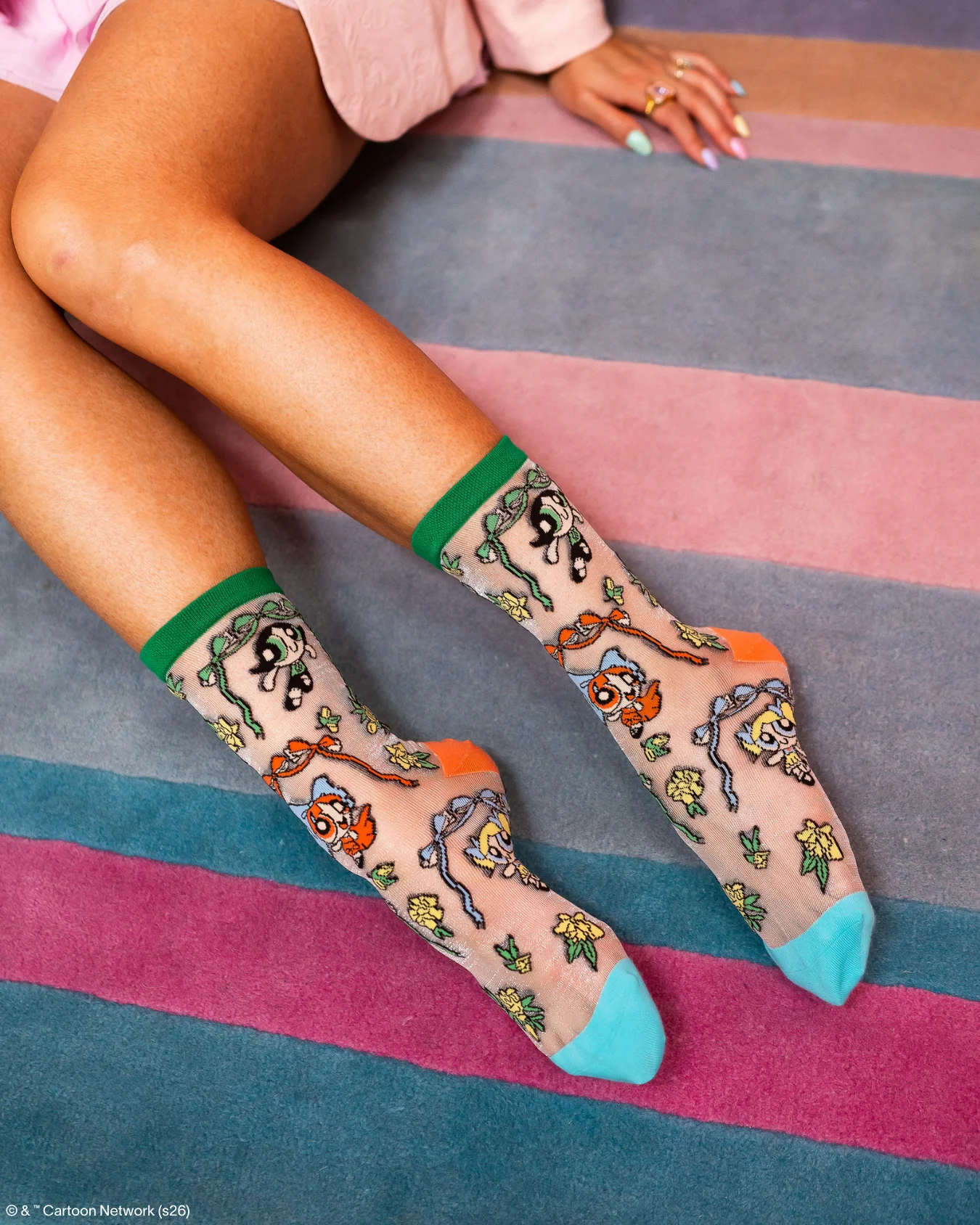 The Powerpuff Girls™ Coquette Shimmer Sheer Crew Sock - Image 12