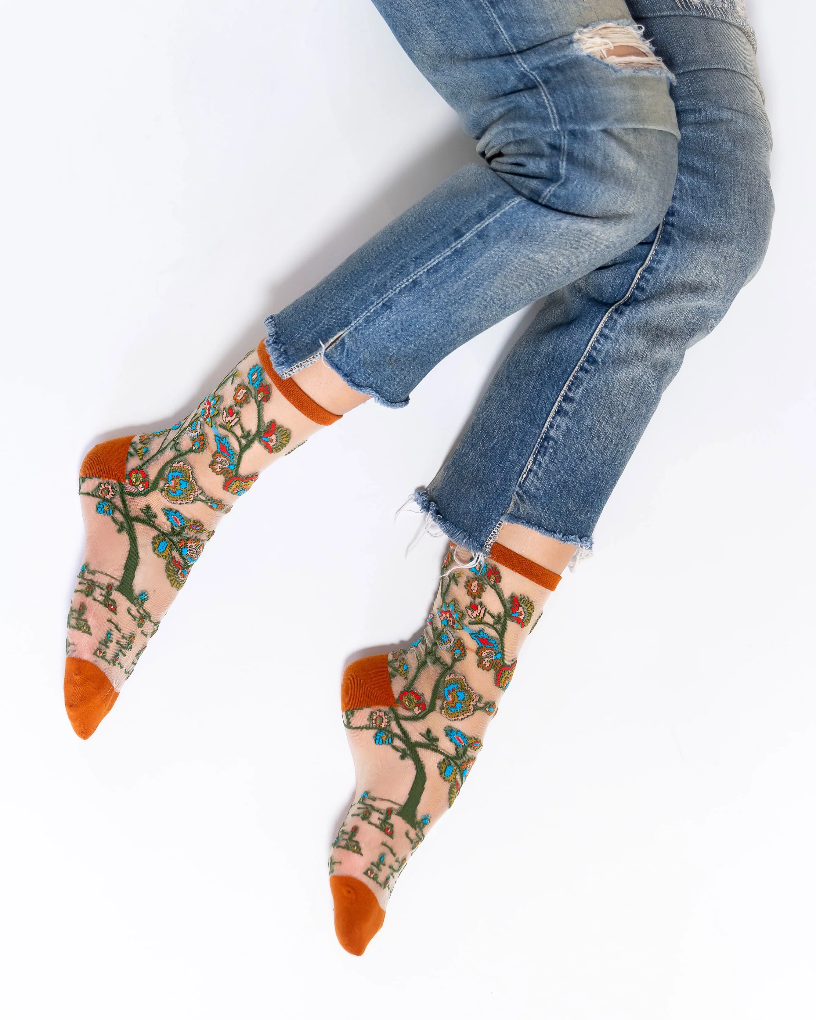 Tree of Life Sheer Crew Sock - Image 4