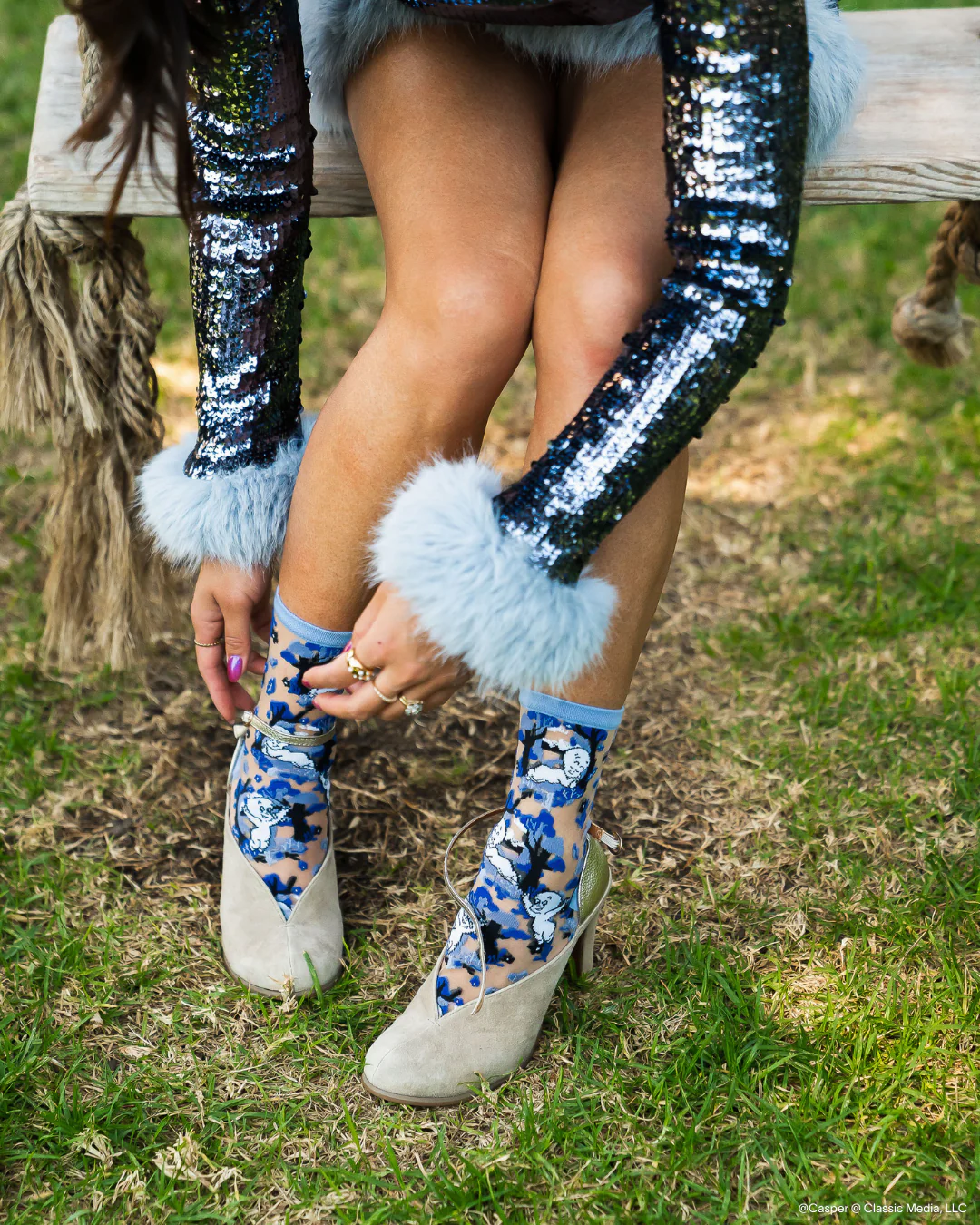 Casper and Trees Sheer Crew Sock - Image 8