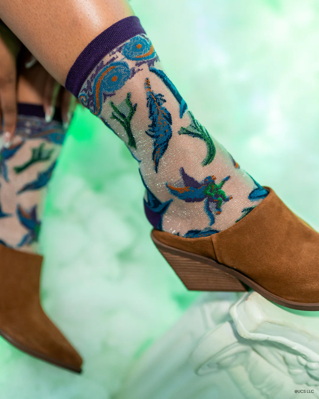 Wicked Elphaba's Power Shimmer Sheer Crew Sock - Image 5