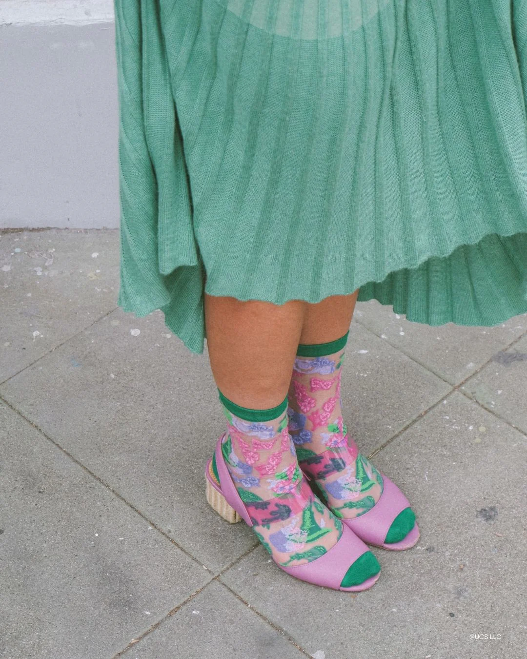 Wicked For Good Floral Sheer Crew Sock - Image 10