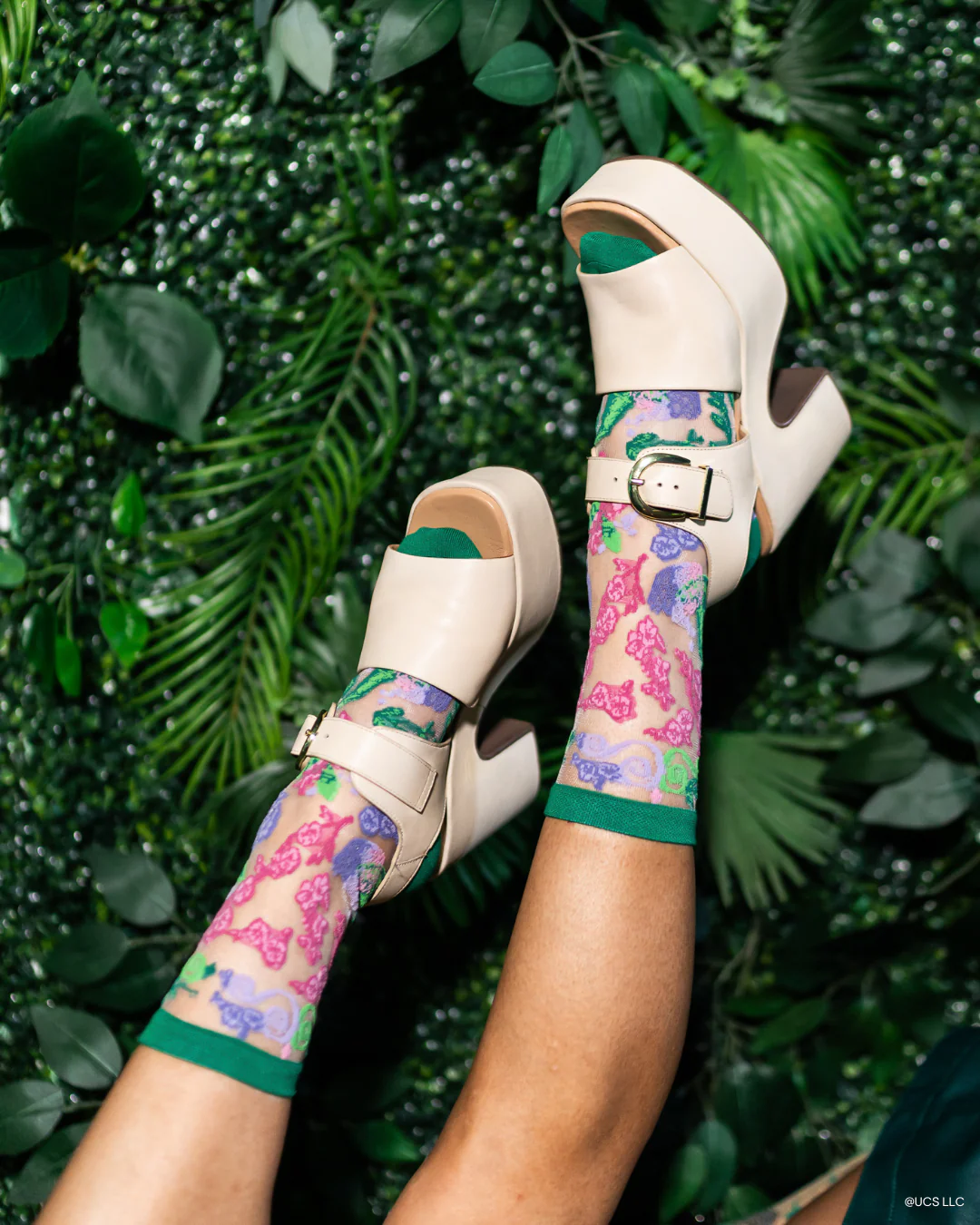 Wicked For Good Floral Sheer Crew Sock - Image 3