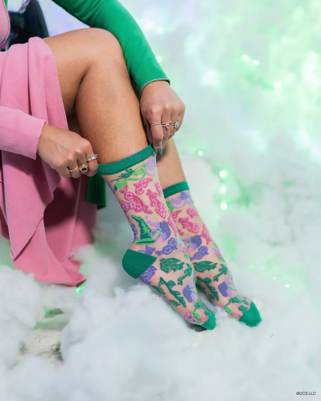Wicked For Good Floral Sheer Crew Sock - Image 4