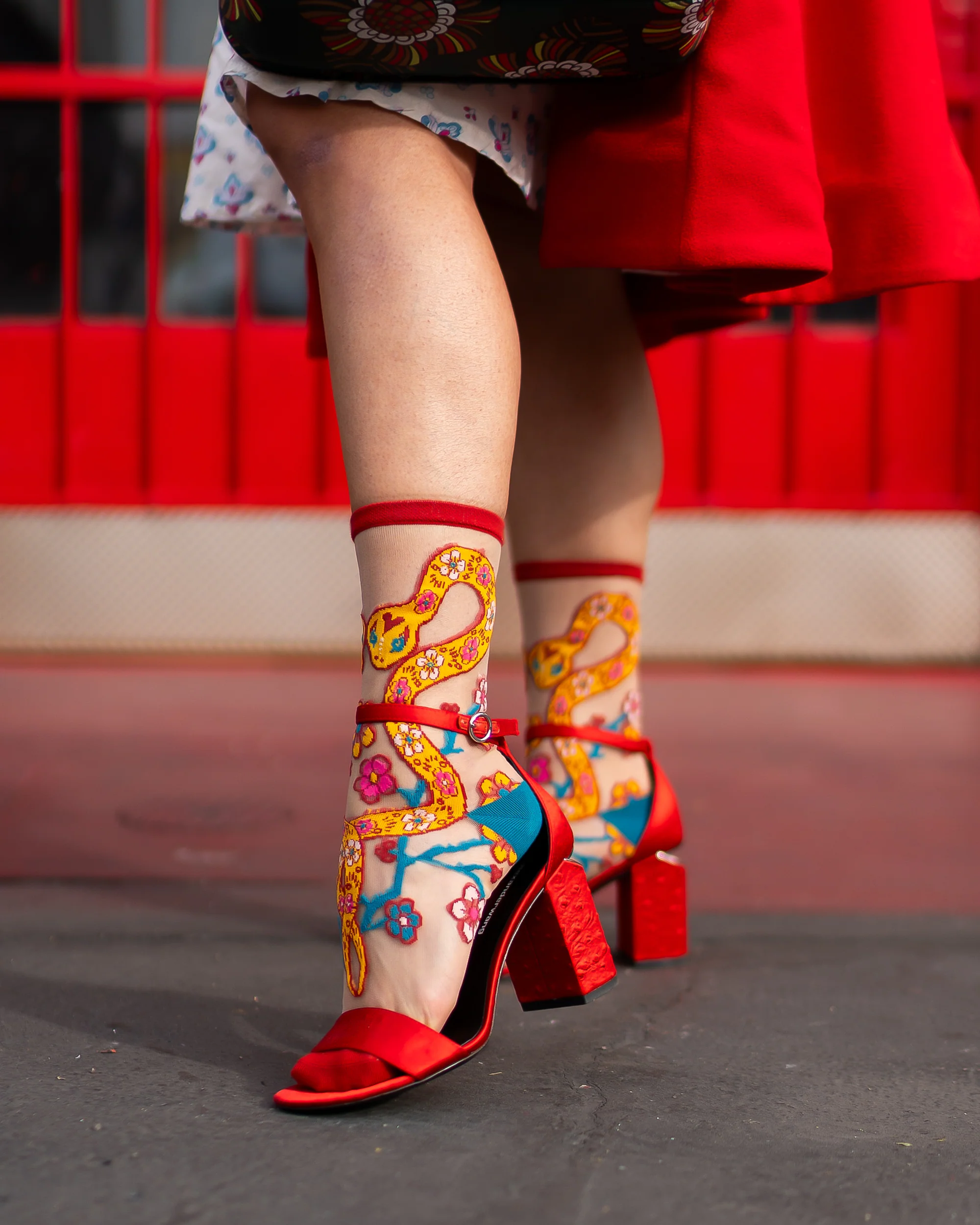 Year of the Snake Sheer Crew Sock - Image 4