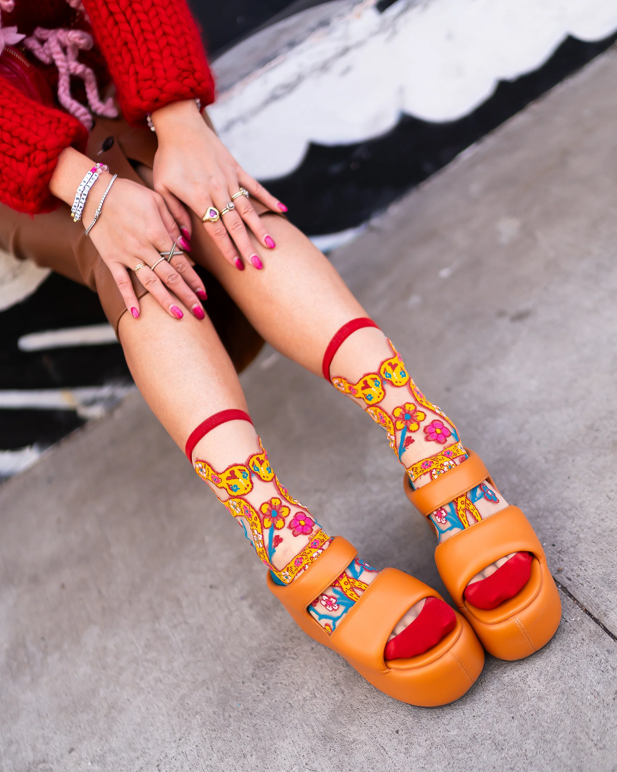 Year of the Snake Sheer Crew Sock - Image 7